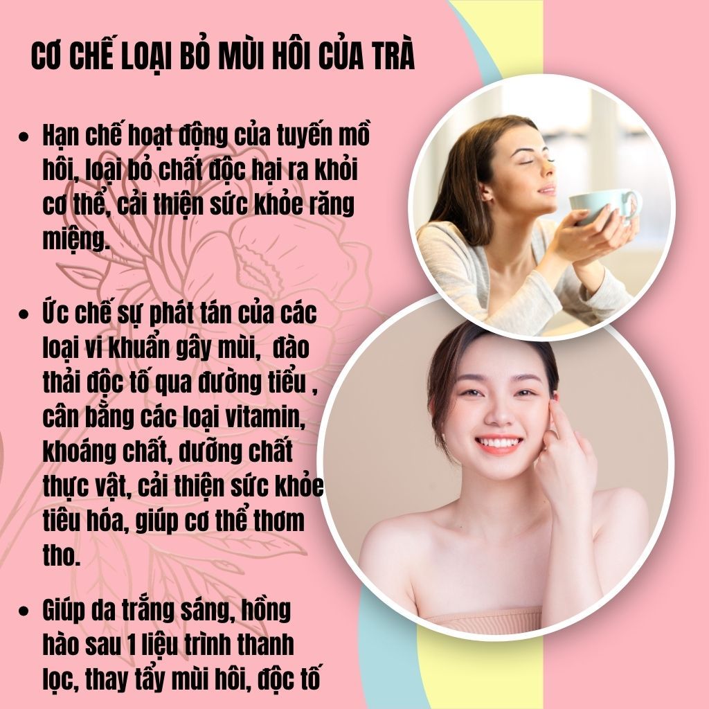 Trà Detox nội tiết thơm cơ thể - Bội Lan Đường - Trắng Da Làm Đẹp, Giúp Trắng Sáng, Giảm Mụn, Thơm Cơ Thể - 50 lọc