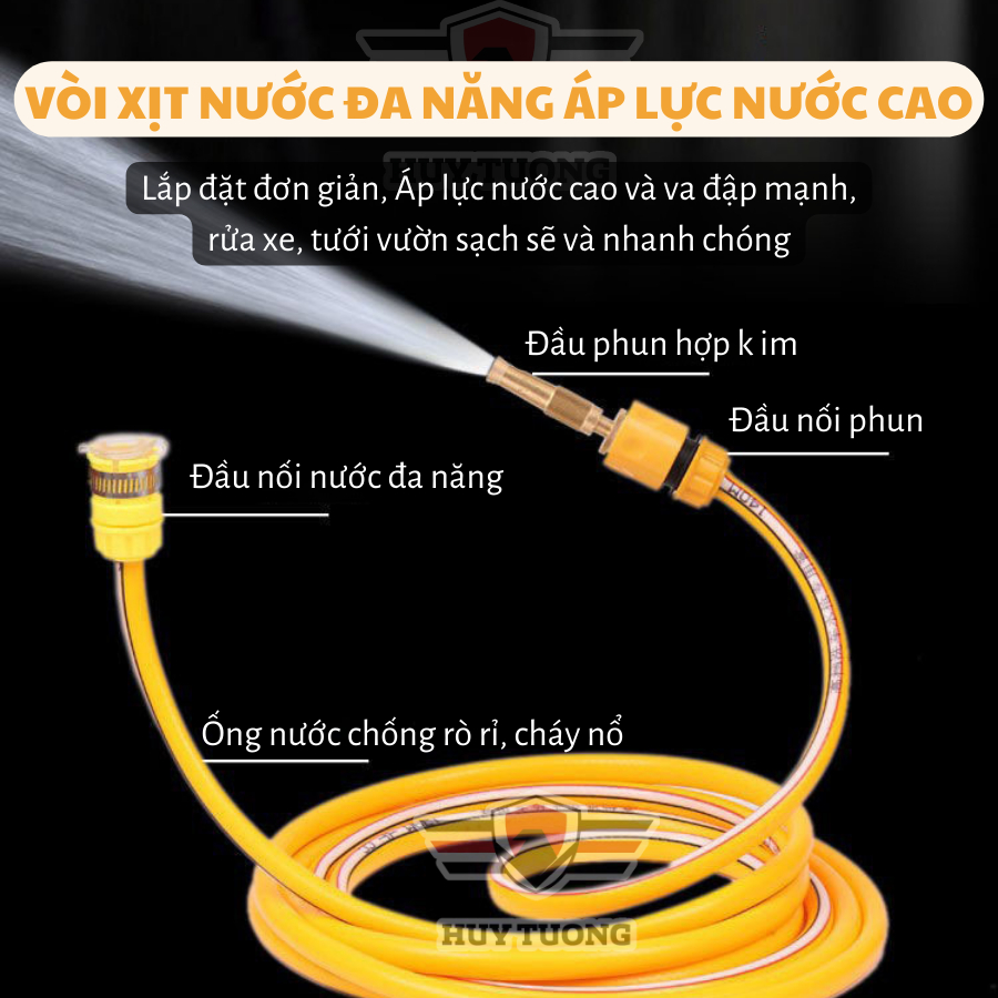 Ảnh Vòi xịt nước tăng áp rửa xe tưới cây, vòi áp suất cao rửa sạch tưới cây trồng - Huy Tưởng 3