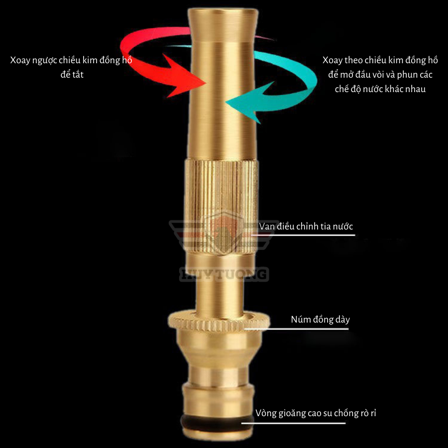 Ảnh Vòi xịt nước tăng áp rửa xe tưới cây, vòi áp suất cao rửa sạch tưới cây trồng - Huy Tưởng 2