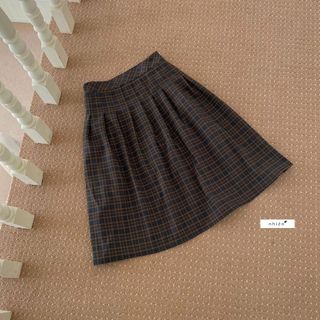 Chân váy caro nữ xếp ly dáng lửng nhiennhienvintage 	NCV00004