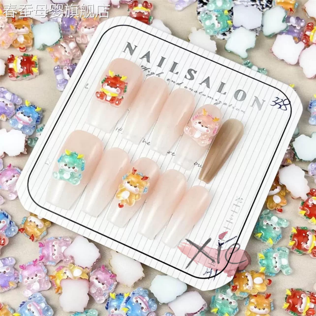 Charm con rồng / Charm Tết 2024 / Charm thú nhựa dành cho móng nail