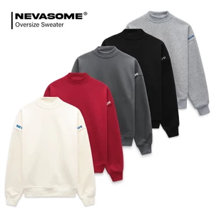 Áo Sweater Oversize Local Brand NEVASOME Basic Cotton Lót Lông Cừu 420gsm Nam Nữ
