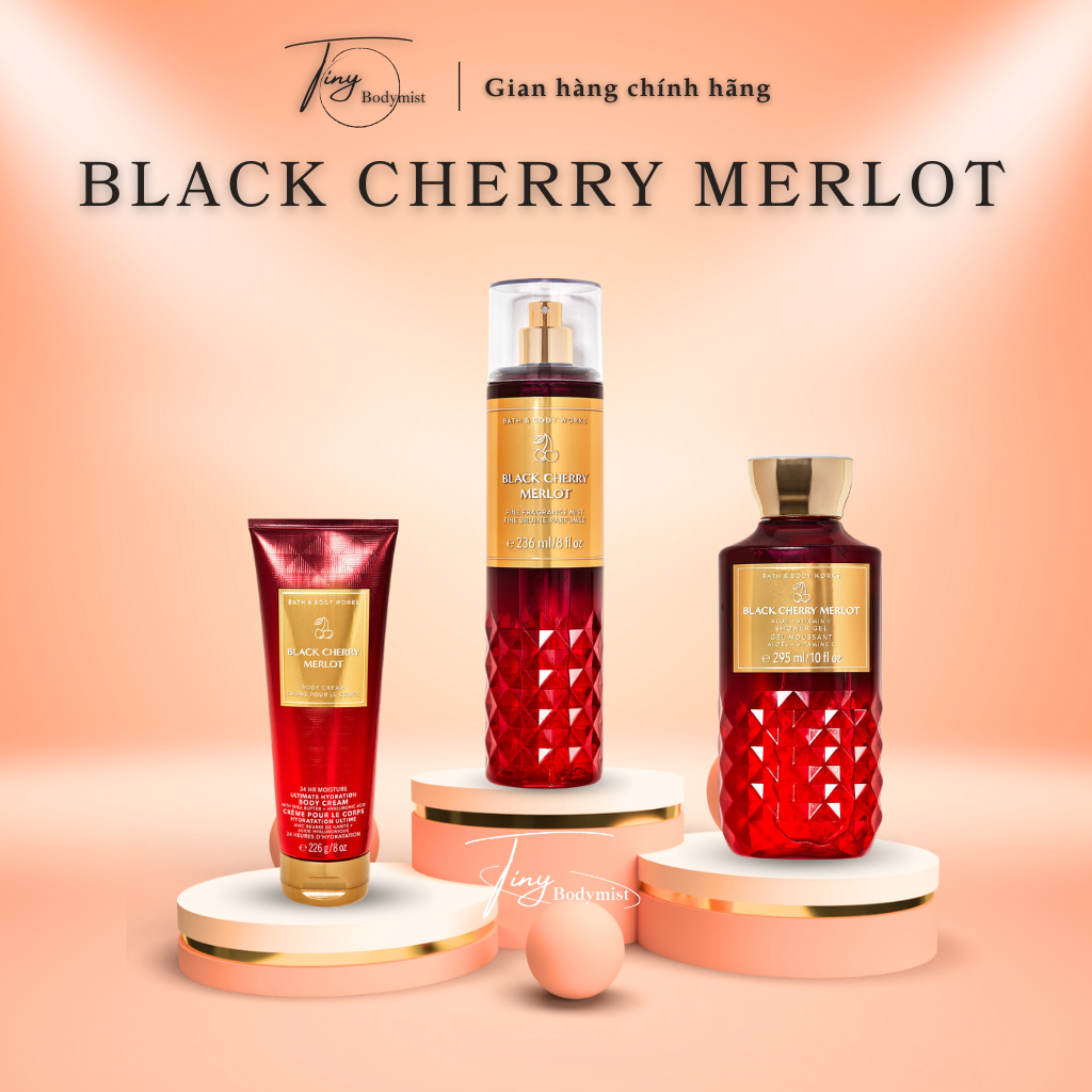 Xịt Thơm Toàn Thân Black Cherry Merlot Body Mist Bath and Body Works ...