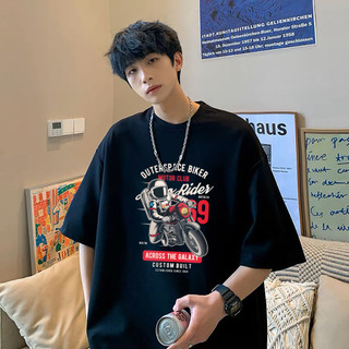 Áo thun tay nam lỡ nữ IN HÌNH XE MOTOR phông Unisex form rộng tay lỡ dáng Unisex in chữ Outerspace Biker