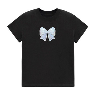 Áo thun Baby Tee in hình nơ Metalic dễ thương 100% Cotton 2 chiều
