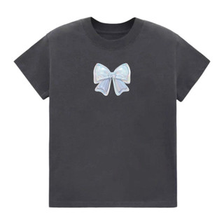 Áo thun Baby Tee in hình nơ Metalic dễ thương 100% Cotton 2 chiều