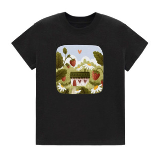 Áo thun Baby Tee in hình ngôi nhà dâu dễ thương 100% Cotton
