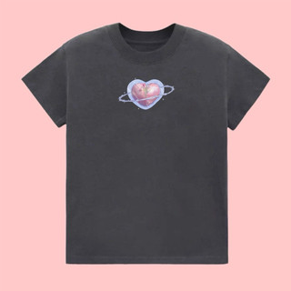Áo Baby Tee in hình Trái tim hồng Metalic dễ thương 100% Cotton