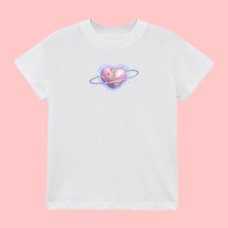 Áo Baby Tee in hình Trái tim hồng Metalic dễ thương 100% Cotton