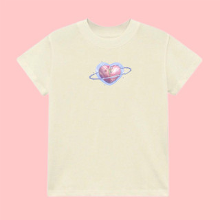 Áo Baby Tee in hình Trái tim hồng Metalic dễ thương 100% Cotton
