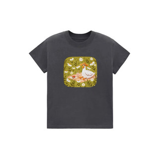Áo Baby Tee in hình vịt cắm trại 100% Cotton 2 chiều 240Gsm