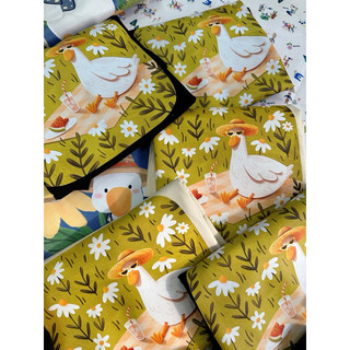 Áo Baby Tee in hình vịt cắm trại 100% Cotton 2 chiều 240Gsm