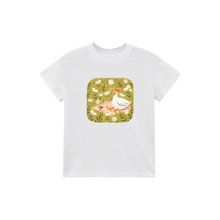 Áo Baby Tee in hình vịt cắm trại 100% Cotton 2 chiều 240Gsm