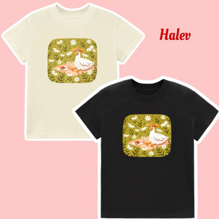 Áo Baby Tee in hình vịt cắm trại 100% Cotton 2 chiều 240Gsm