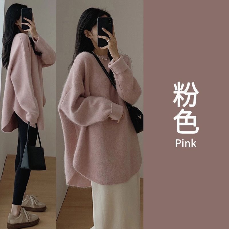 Áo len dáng rộng đuôi tôm basic hàng Quảng Châu, áo len ulzzang thu đông hottrend co giãn form thụng dài MT33 SP69