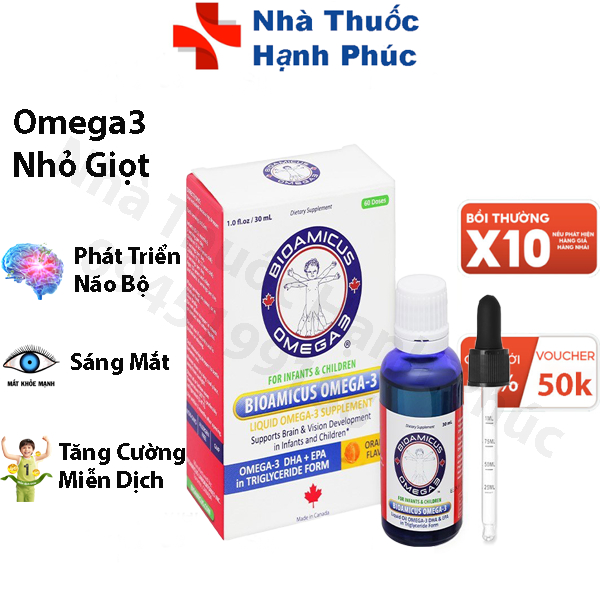 DHA Omega-3 Bioamicus dạng siro không mùi 30ml 0M+ - Phát triển não bộ ...