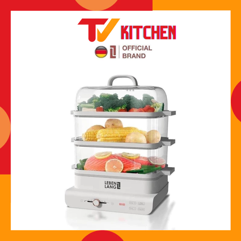 Nồi hấp 3 tầng Lebenlang LBEL5031 18L - Công suất 900W, 3 tầng hấp nguyên con gà bảo hành chính hãng 2 năm — ảnh 1