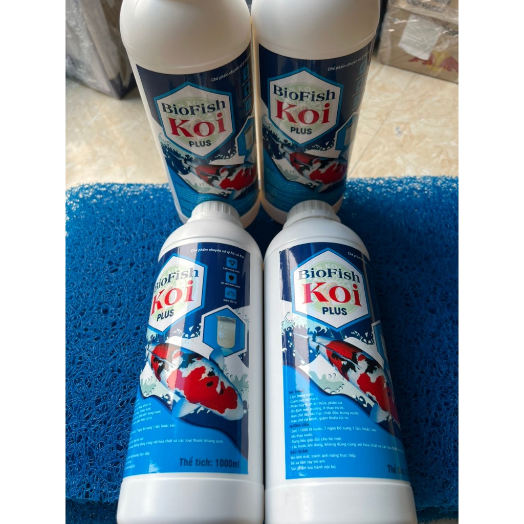 Chế phẩ sinh học BIOFISH KOI PLUS chai 1 lít ,men xử lý nước bể cảnh, hồ KOI.