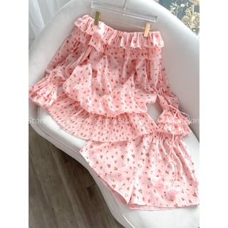 SET BẸT VAI HOA PHỐI TẦNG LI BỒNG BỀNH CỰC XINH