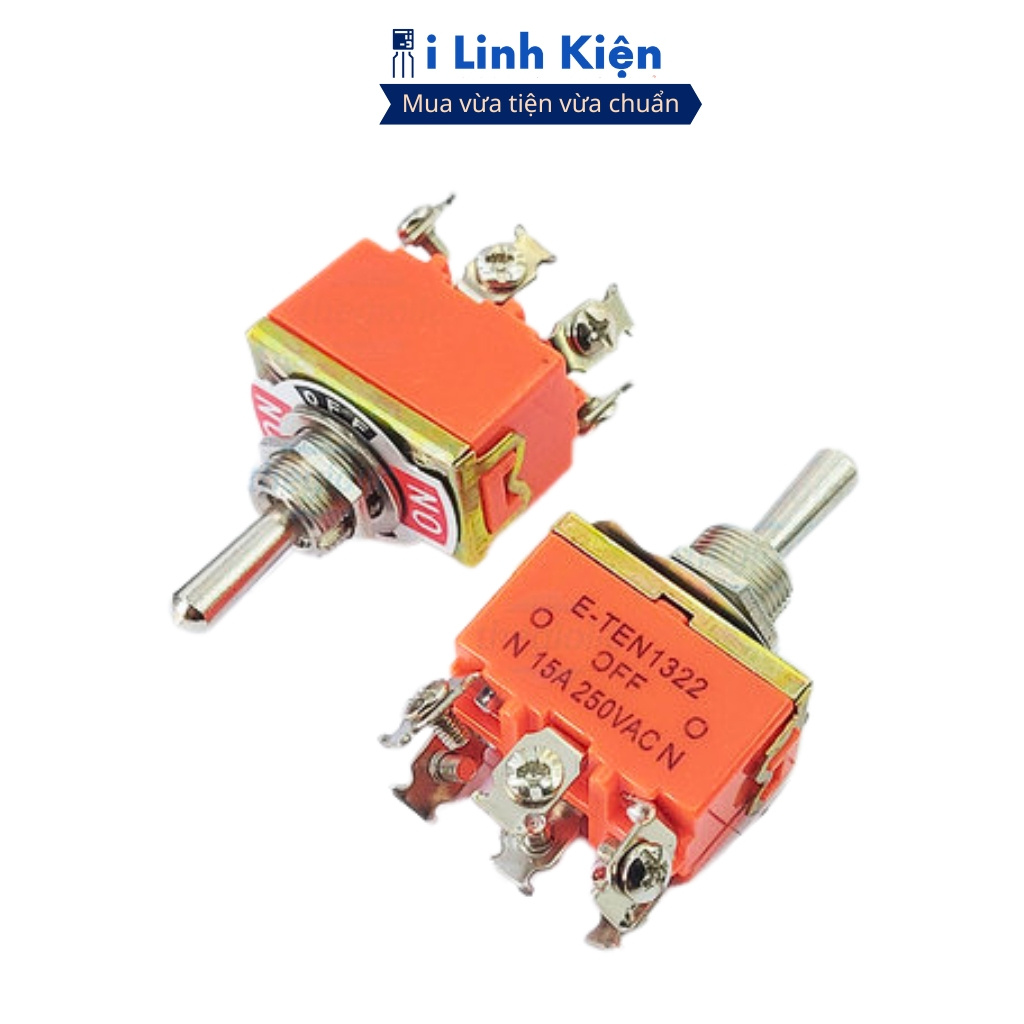 Công tắc gạt đôi E-TEN1322 15A 250V 3 chế độ ON-OFF-ON 6P chính hãng ilinhkien