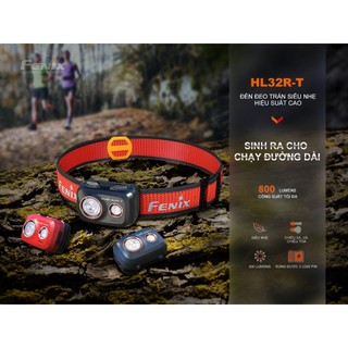 Đèn pin đội đầu Fenix - HL32R-T 800 Lumens Đèn Đội Đầu Chạy Trail Chạy Bộ - Minori Store