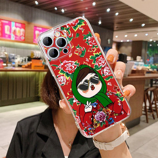 Ốp lưng iphone trong hình cô gái nền hoa đỏ cổ điển Cho Iphone 15 13 14 12 11 Pro  MAX X XR  XS MAX 7 8P 6S u1127