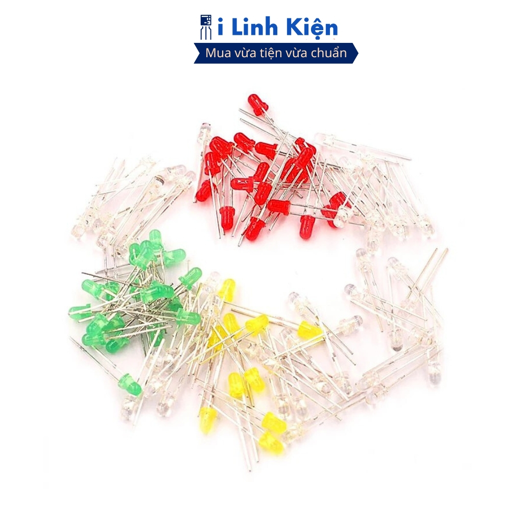 LED 3mm đủ các màu, đa dạng mẫu mã túi 50 con chính hãng ilinhkien