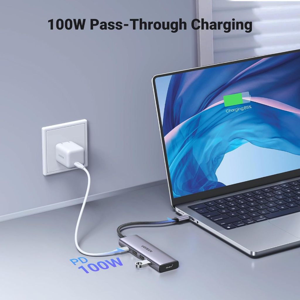 Cổng sạc USB-C Power Delivery 100W trên bộ chuyển đổi Ugreen 15597
