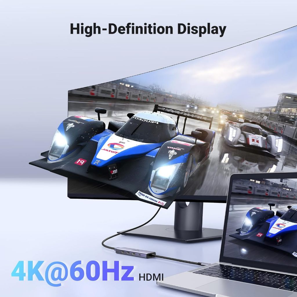 Hub chuyển đổi ugreen 15597 hỗ trợ xuất hình ảnh 4K 60Hz sắc nét