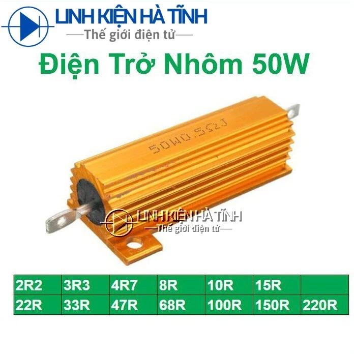 Điện trở nhôm 50W trở phân tần 50W nhiều giá trị