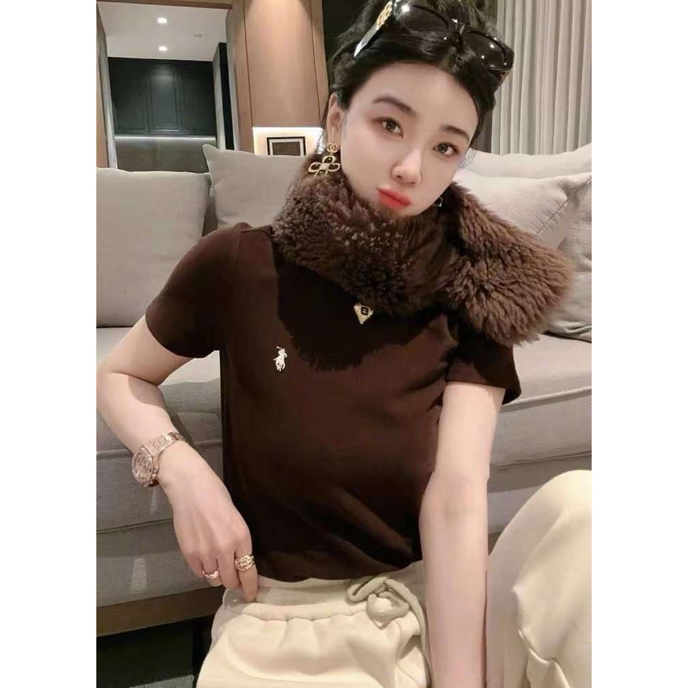 Áo Thun Thêu Hình Ngựa cổ cao 3 phân chất zip
