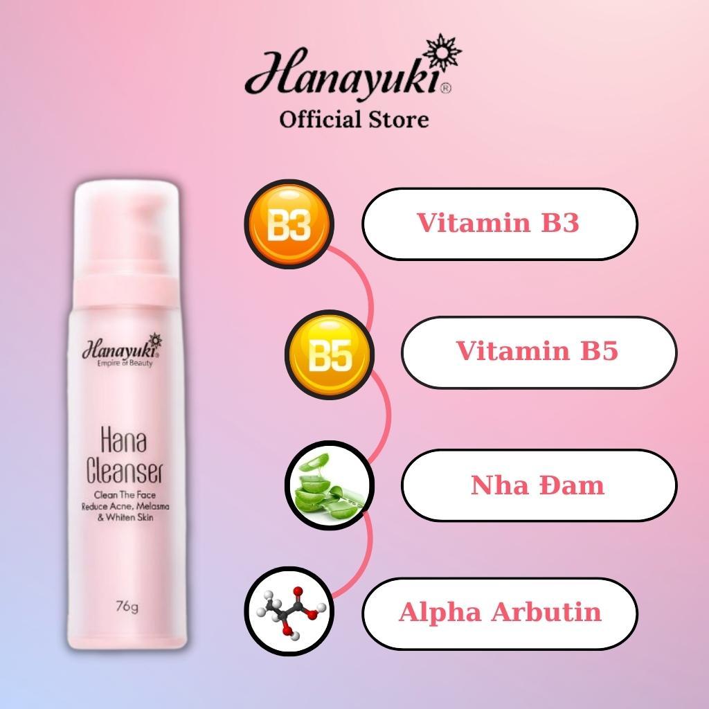 Ảnh Sữa rửa mặt Hana Cleanser Không Bọt Cấp Ẩm Dịu Nhẹ Giúp Da Sạch Thoáng Hanayuki Chính Hãng 2