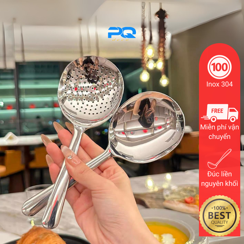Vá muôi thìa muỗng cao cấp inox 304 dày cán dài 20,3cm CKM84 | Shopee ...
