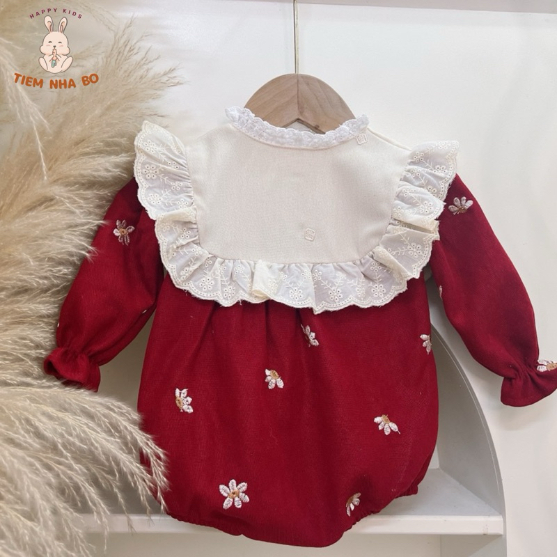 Bodysuit cho bé gái diện Noel kiểu dáng tiểu thư dễ thương Tiệm Nhà Bơ