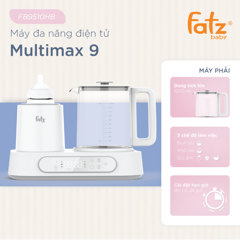 Ảnh Máy đa năng điện tử (Lắc sữa/ Đun & hâm nước pha sữa) Multimax 9 FATZBABY FB9510HB 4