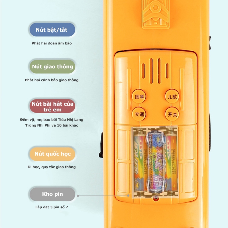 Xe buýt đồ chơi, school bus cho trẻ em, xe đồ chơi mở các cửa có đèn và nhạc,xe đồ chơi bé trai.