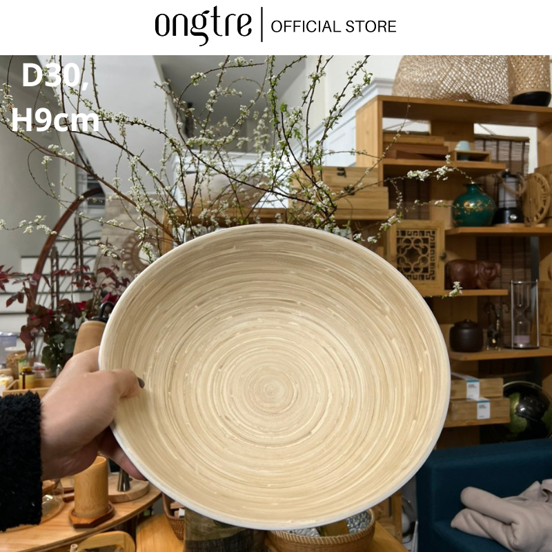 Bát Tre Cuốn ONGTRE Size 30cm Cao Cấp - Bát Tre Lớn, Tô Tre Tự Nhiên Đựng Trái Cây, Salad, Bánh Kẹo, Trang Trí
