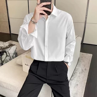 Áo sơ mi nam dài tay form rộng MENTO chất vải lụa nến mềm mịn , chống nhăn chống xù cao cấp