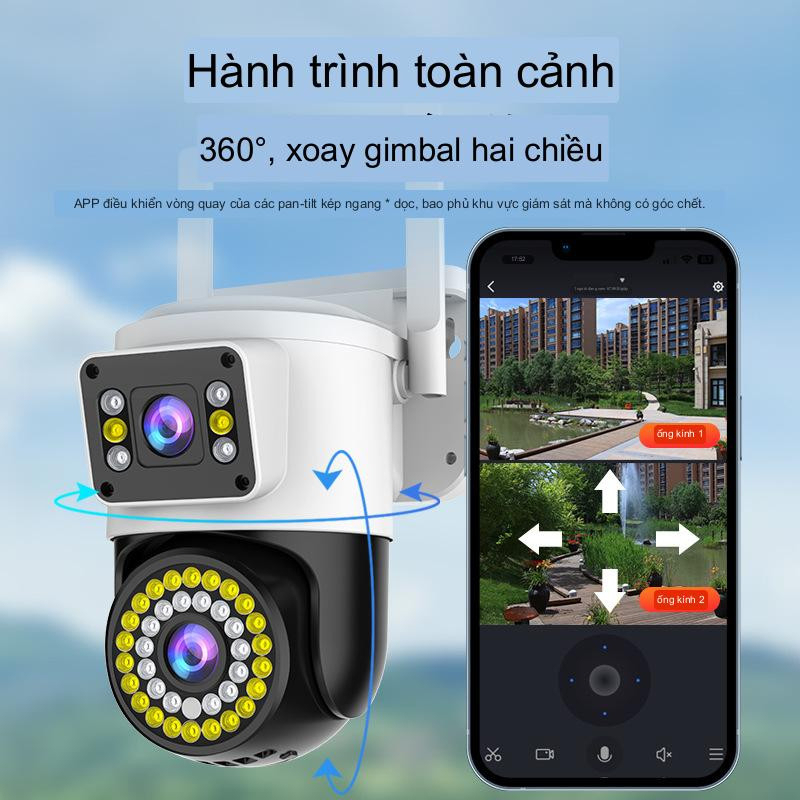 Camera Yoosee 2 Mắt Q42D 5mpx Siêu Nét - Đàm Thoại 2 Chiều, Ban Đêm Có Màu