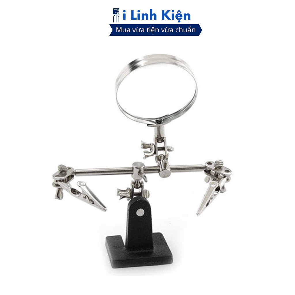 Kính lúp soi kẹp hàn mạch có 5 đèn Led và đế gác mỏ hàn chính hãng ilinhkien