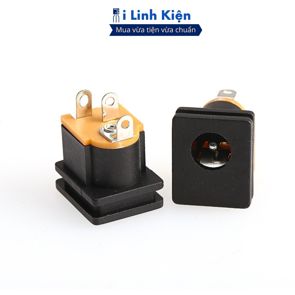 Jack nguồn DC cái 5.5x2.1mm (combo 5) vuông hàn dây DC015 chính hãng ilinhkien