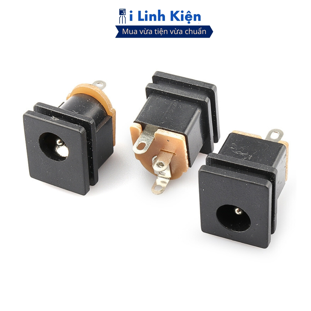 Jack nguồn DC cái 5.5x2.1mm (combo 5) vuông hàn dây DC015 chính hãng ilinhkien