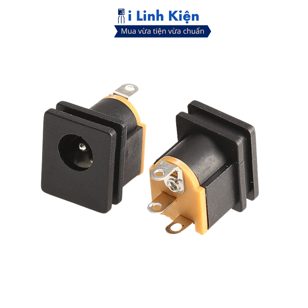Jack nguồn DC cái 5.5x2.1mm (combo 5) vuông hàn dây DC015 chính hãng ilinhkien