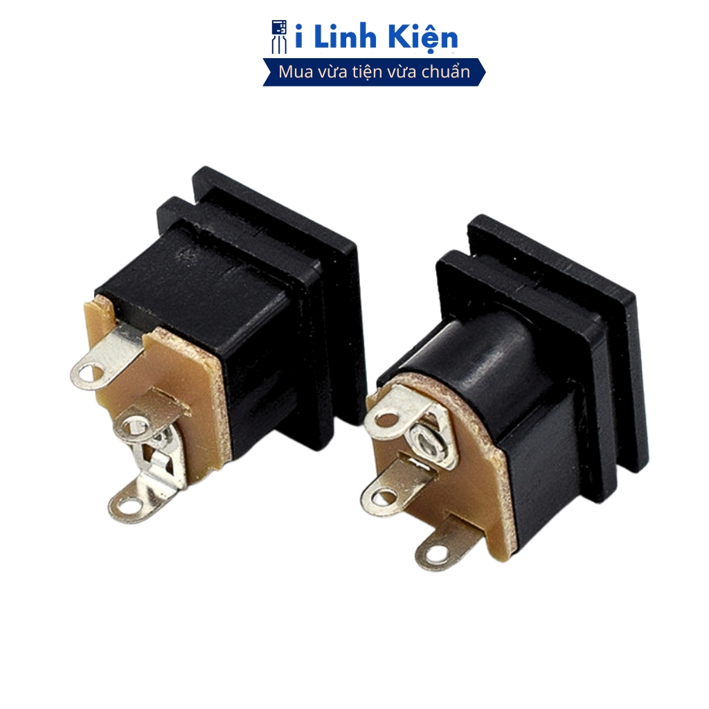 Jack nguồn DC cái 5.5x2.1mm (combo 5) vuông hàn dây DC015 chính hãng ilinhkien