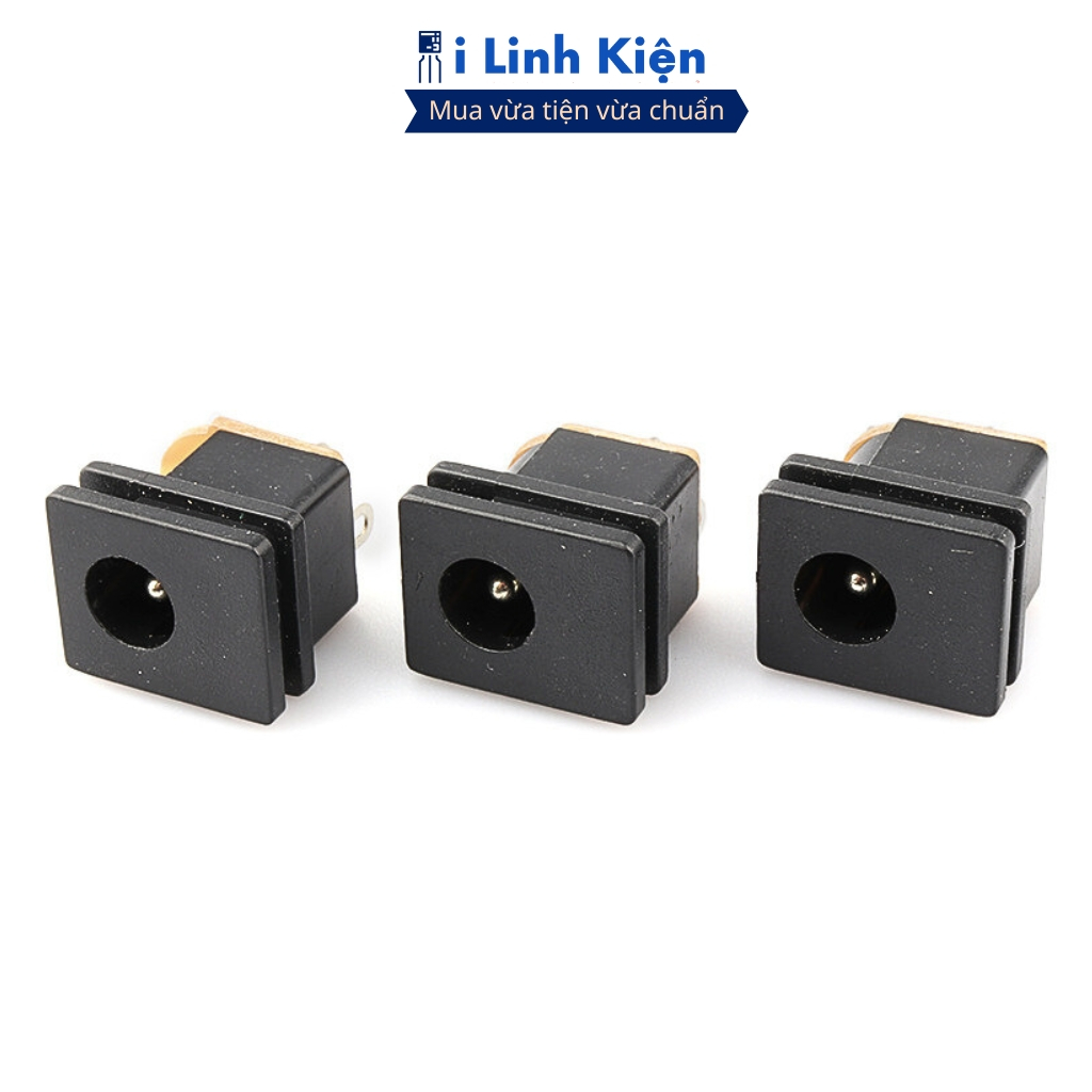 Jack nguồn DC cái 5.5x2.1mm (combo 5) vuông hàn dây DC015 chính hãng ilinhkien