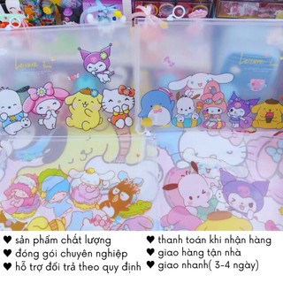 Túi Đựng Tài Liệu A4 Zip Trong Suốt Tệp Bài Bìa Cứng Đồ Dùng Học Tập Cute Kuromi Cinnamoroll Timo VPK71-M2