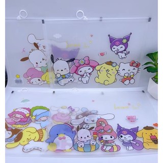 Túi Đựng Tài Liệu A4 Zip Trong Suốt Tệp Bài Bìa Cứng Đồ Dùng Học Tập Cute Kuromi Cinnamoroll Timo VPK71-M2
