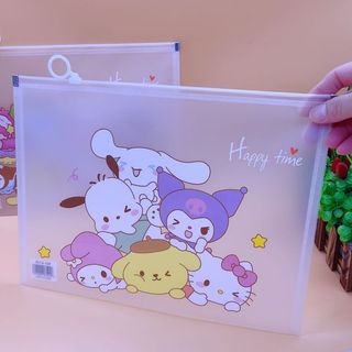 Túi Đựng Tài Liệu A4 Zip Trong Suốt Tệp Bài Bìa Cứng Đồ Dùng Học Tập Cute Kuromi Cinnamoroll Timo VPK71-M2