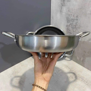 Chảo tổ ong 2 quai cầm mẫu mới, chống dính siêu tốt, size 28cm, dùng dược nhiều loại bếp (hàng tốt)