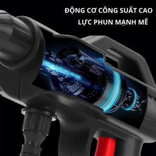 Máy rửa xe cầm tay cao áp chạy bằng pin sạc, súng rửa xe dùng cho gia đình có chế độ phun xương tạo bọt cao cấp